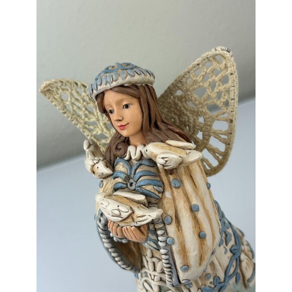 Copper Honey Farms Peace Angel 33130 Figure Linda Jacque Blue Doves Farmhouse - Picture 11 of 16